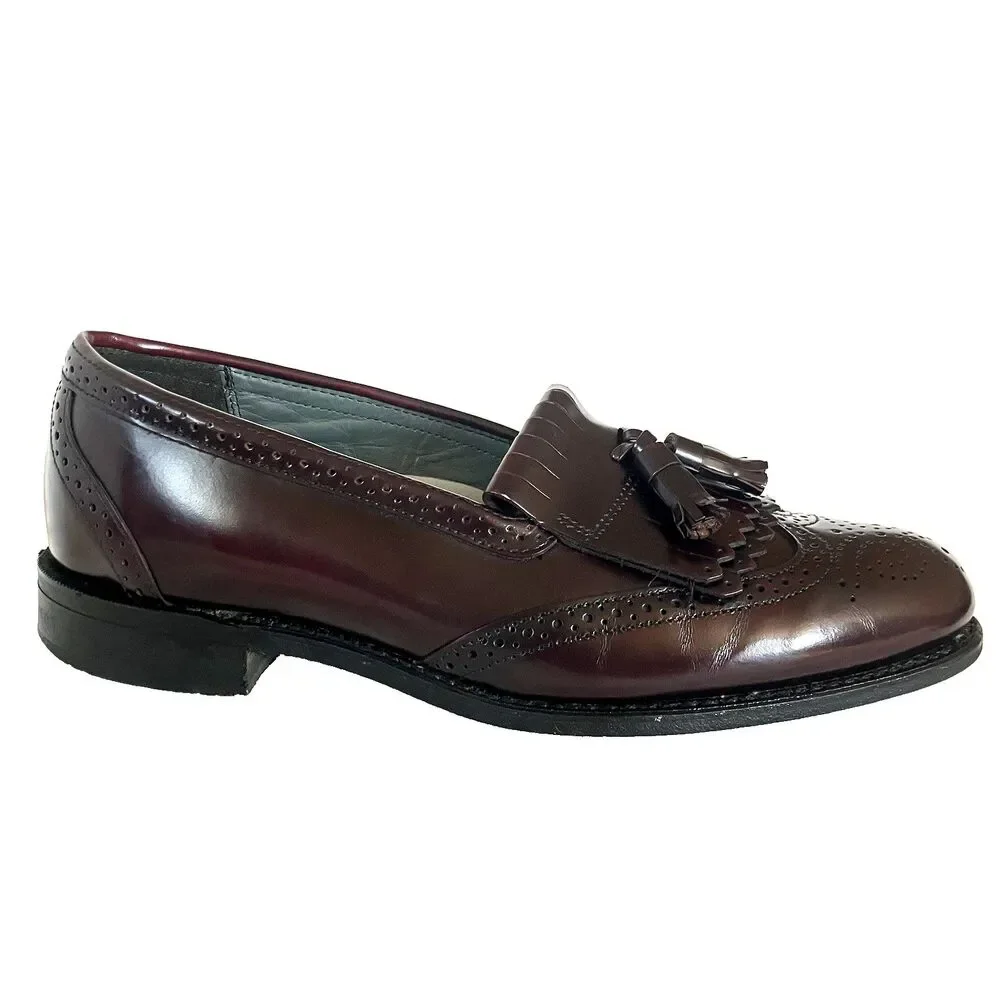 Dexter Shoes Vtg Kiltie Tassel Loafer Wingtip Burgundy Benchmade 10.5 USA Preppy